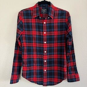 Abercrombie & Fitch Red and Black Plaid Shirt